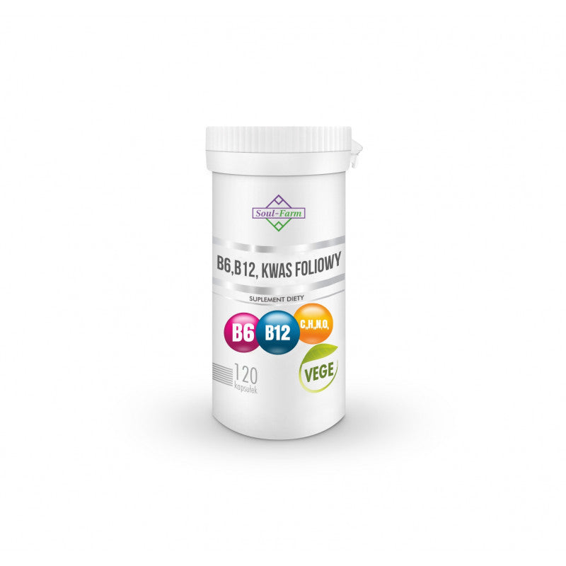 VITAMIN B6 + B12 + FOLSÄURE 120 KAPSELN – SOUL FARM