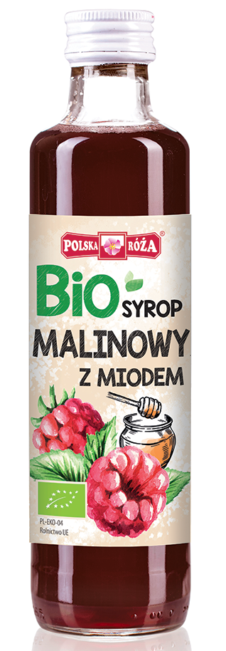 HIMBEERSIRUP MIT BIO-HONIG GESÜSST 250 ml - POLNISCHE ROSE