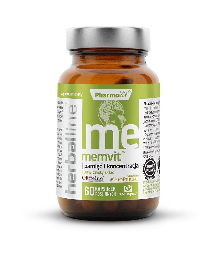 KAPSELN FÜR SPEICHER UND KONZENTRATION (MEMVIT) GLUTENFREI 60 Stk. - PHARMOVIT (HERBALLINE)