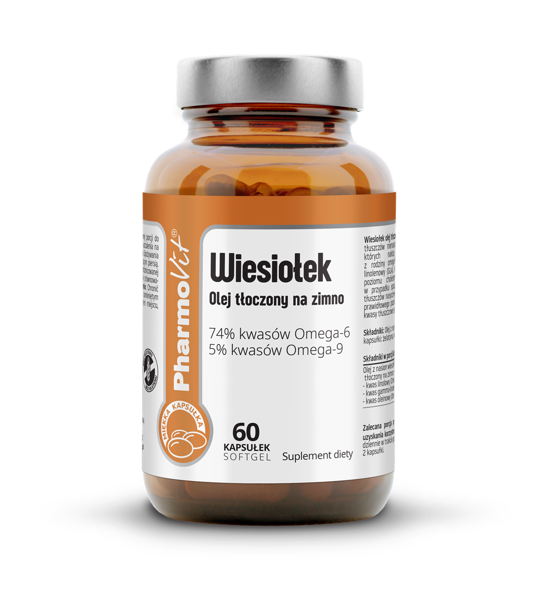 GLUTENFREIES NACHTkerzenöl (1000 mg) 60 KAPSELN - PHARMOVIT (CLEAN LABEL)