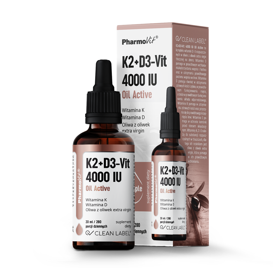 VITAMIN K2 + D3 IN GLUTENFREIEN TROPFEN 30 ml - PHARMOVIT (CLEAN LABEL)