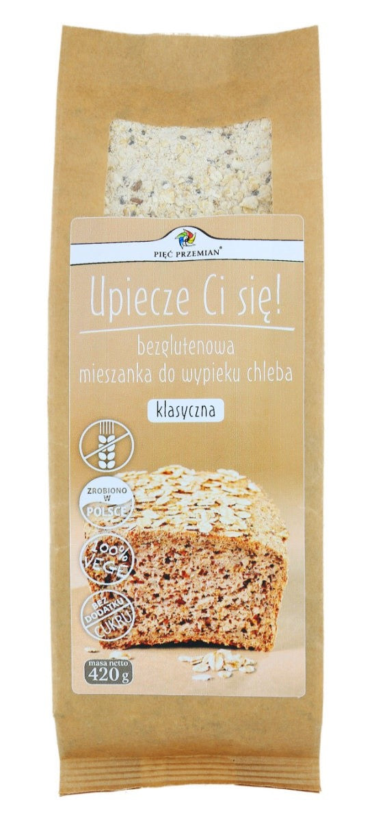 KLASSISCHE BROTBACKMISCHUNG OHNE ZUCKERZUSATZ, GLUTENFREI 420 g – FÜNF UMWANDLUNGEN