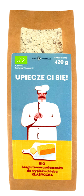 KLASSISCHE BROTBACKMISCHUNG, OHNE ZUCKERZUSATZ, GLUTENFREI, BIO 420 g – FÜNF TRANSFORMATIONEN