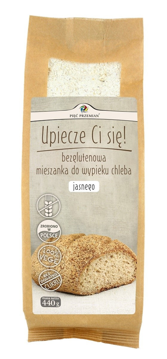 MISCHUNG ZUM BACKEN VON HELLEM BROT OHNE ZUCKERZUSATZ, GLUTENFREI 440 g – FÜNF TRANSFORMATIONEN