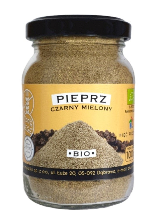 GEMAHLTER SCHWARZER PFEFFER, GLUTENFREI, BIO 100 g – FÜNF TRANSFORMATIONEN