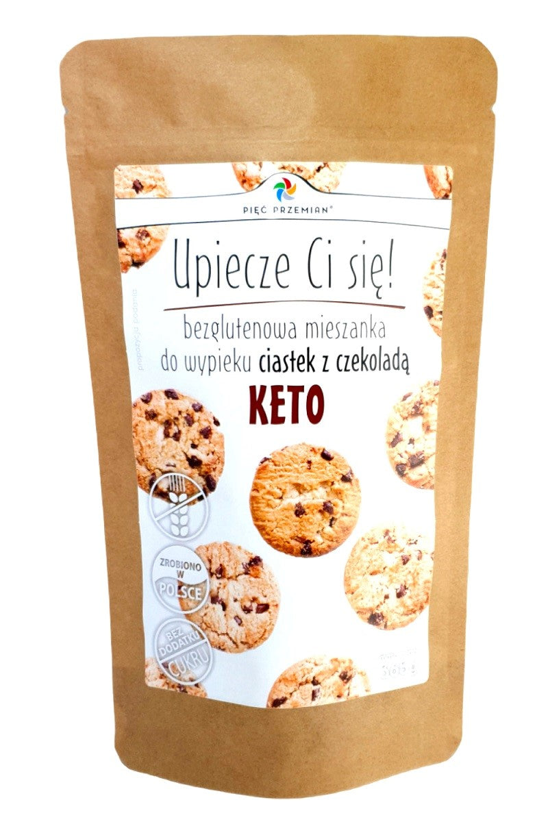 MISCHUNG ZUM BACKEN VON SCHOKOLADENKEKSE OHNE ZUCKERZUSATZ, GLUTENFREIES KETO 365 g – FÜNF TRANSFORMATIONEN