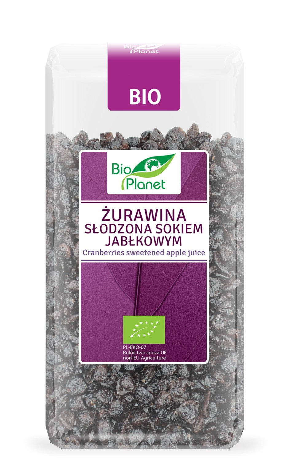MIT BIO-APFELSAFT GESÜßTE CRANBERRIES 400 g - BIO PLANET