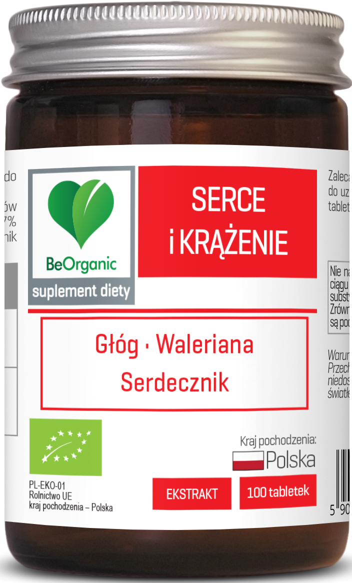 TABLETTEN ZUR HERZ- UND KREKTURUNTERSTÜTZUNG (HAWAWBERG, Baldrian, Massage) BIO 100 Stk. – BE ORGANIC
