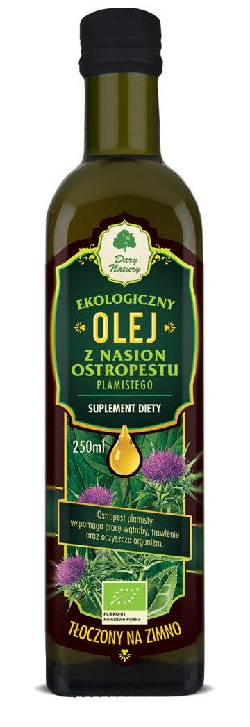 Mariendistelöl, kaltgepresst, biologisch, 250 ml – DARY NATURY