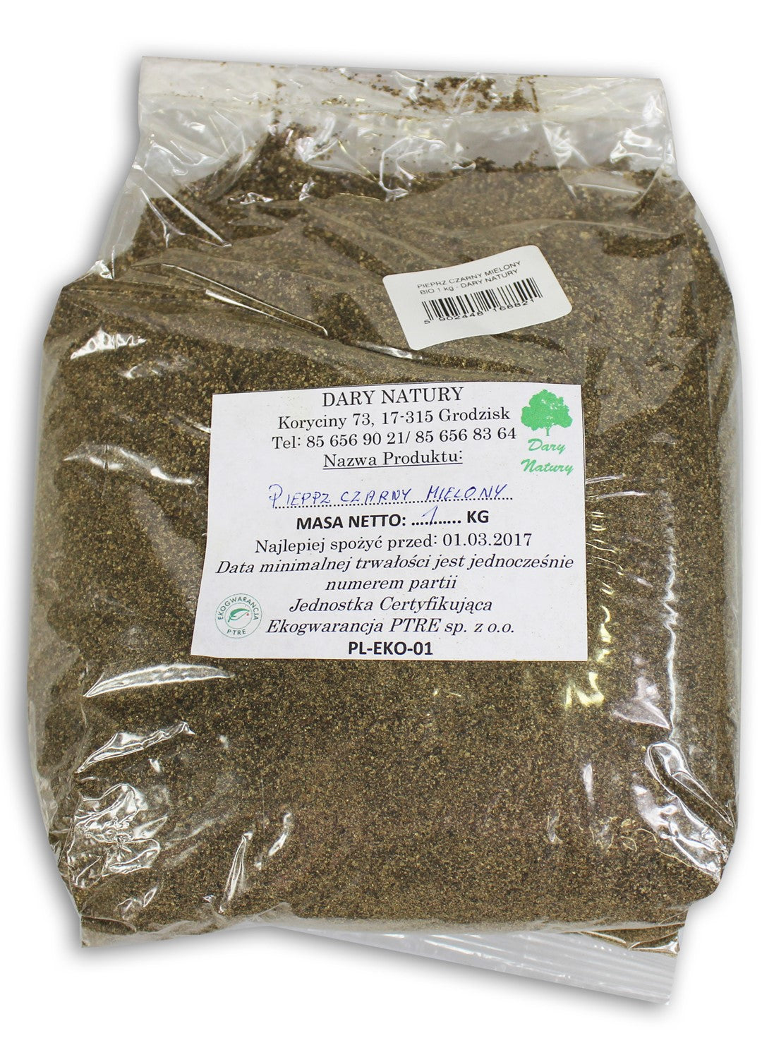BIO-GEMAHLTER SCHWARZER PFEFFER 500 g - HORECA (GESCHENKE DER NATUR)