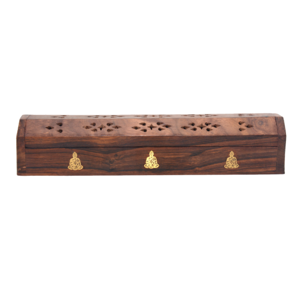 HOLZKASTEN FÜR RÄUCHER MIT BUDDHA-MOTIV - SATTVA