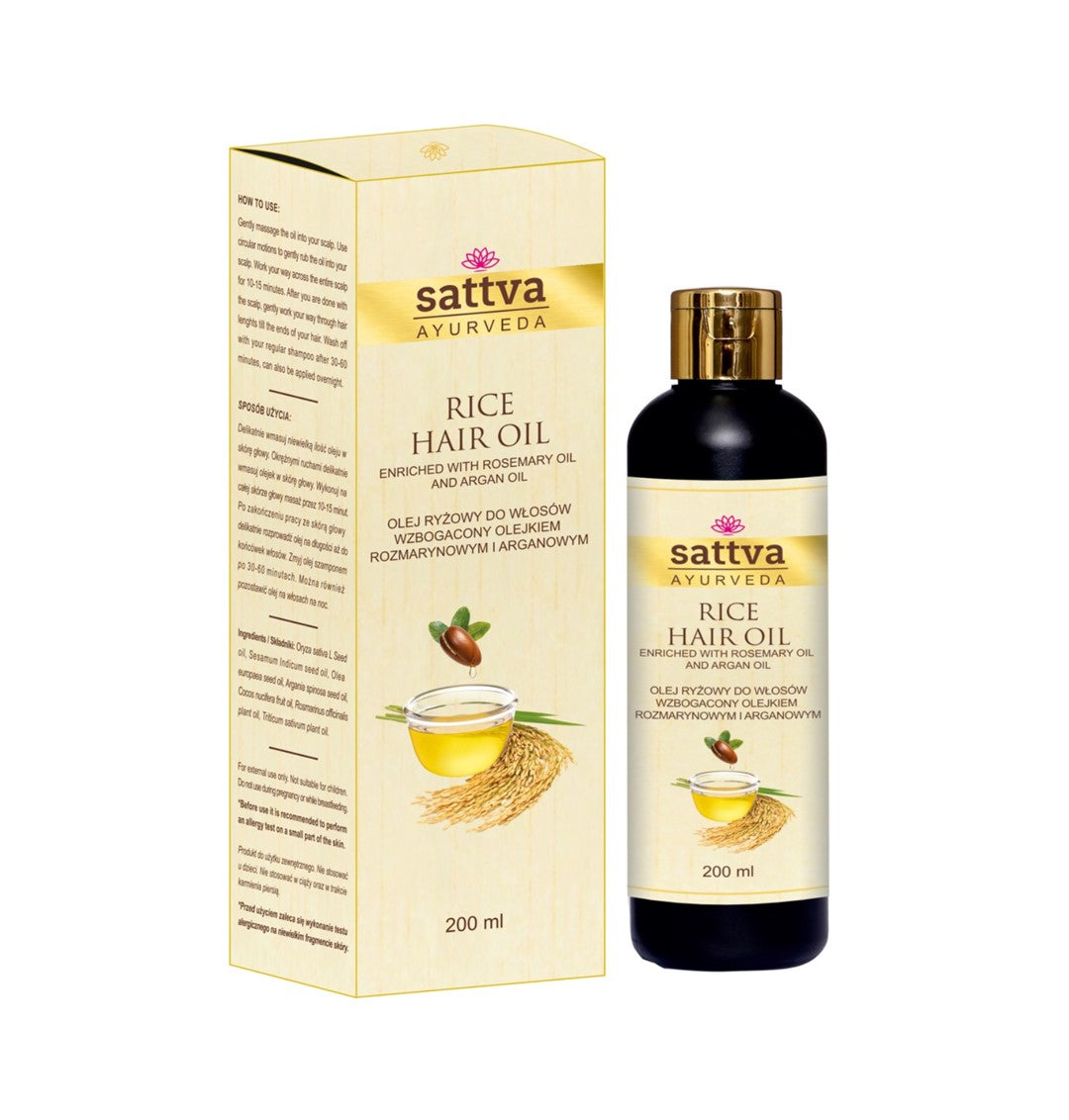 REISHAARÖL MIT ROSMARIN UND ARGANÖL 200 ml - SATTVA (AYURVEDA)