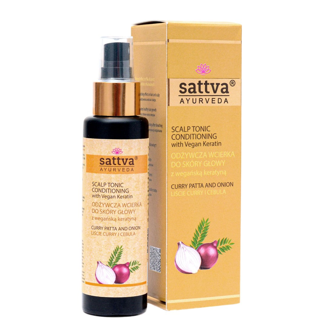 NÄHRENDE KOPFHAUTLADUNG, CURRYBLÄTTER & ZWIEBEL 100 ml – SATTVA (AYURVEDA)