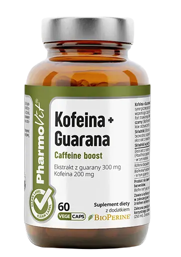 KOFFEIN + GUARANA 60 KAPSELN - PHARMOVIT (CLEAN LABEL)