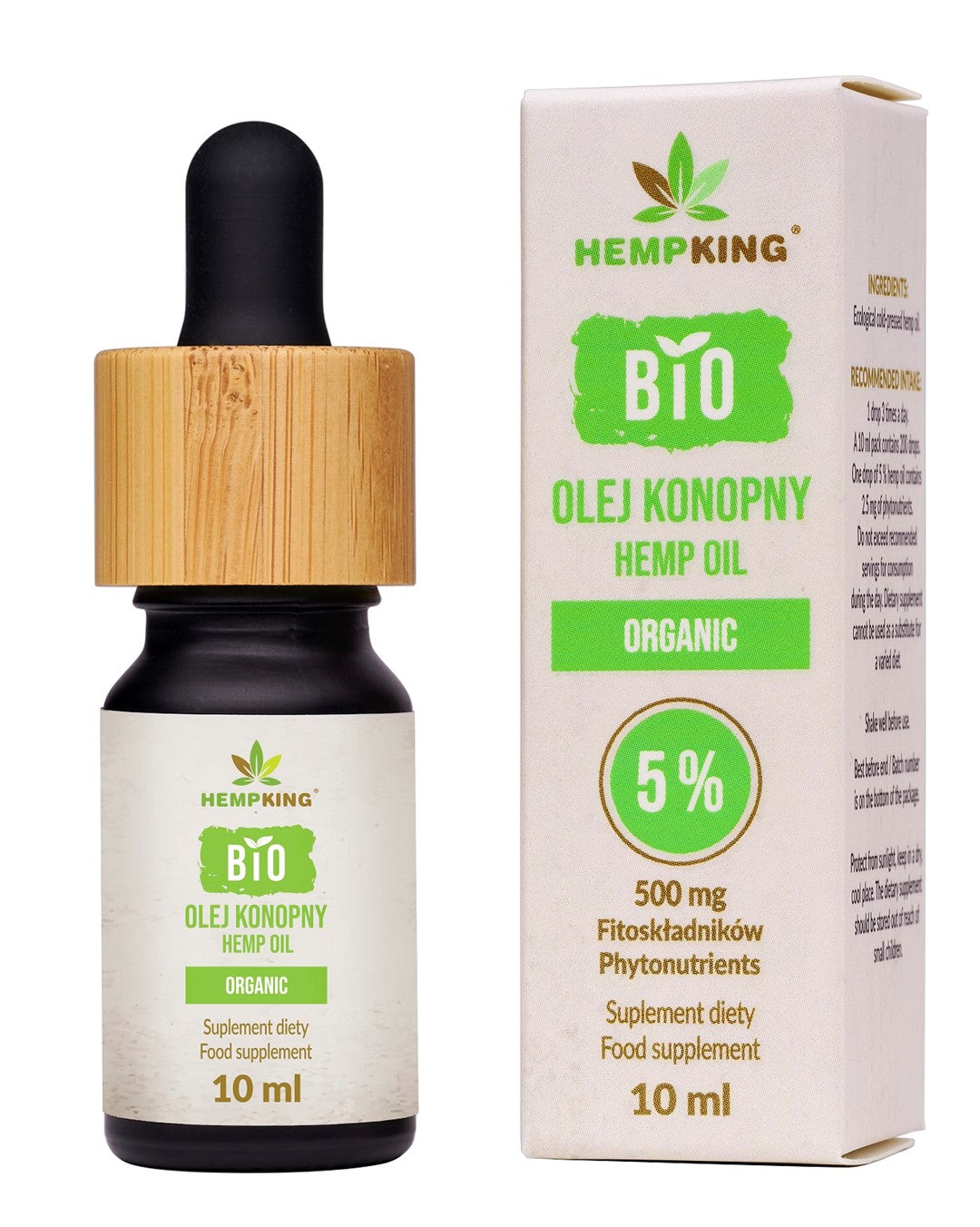 HANFÖL 5 % (500 mg PHYTOINGREDIENTS) BIO 10 ml – HEMPKING