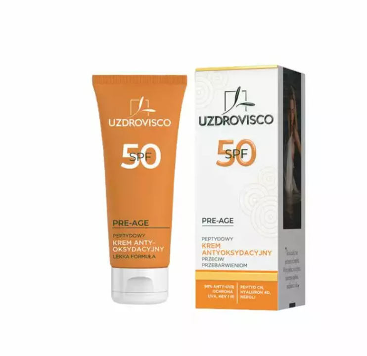 ANTIOXIDANTE PEPTID-GESICHTSCREME GEGEN VERFÄRBUNGEN SPF 50 50 ml - UZDROVISCO (PRE-AGE)