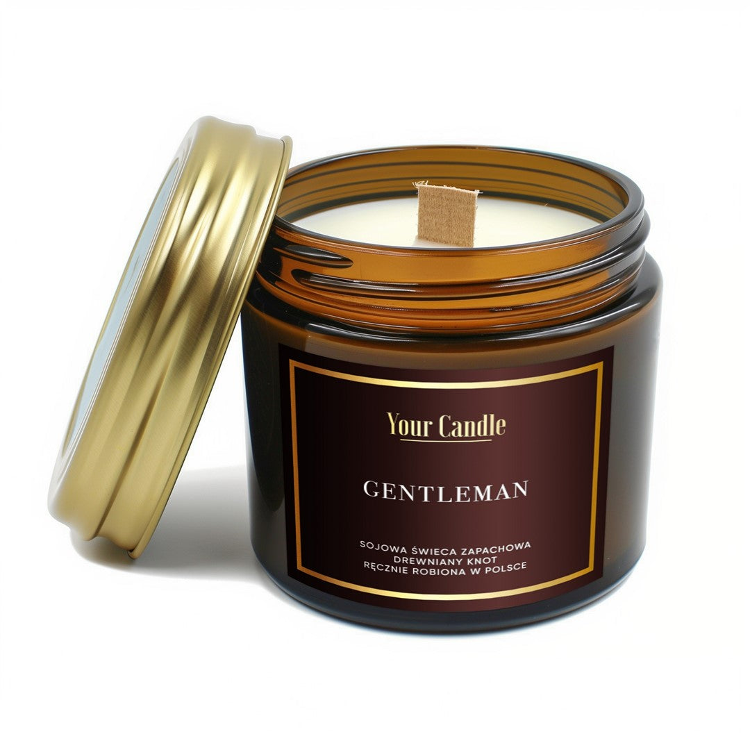 DUFTENDE SOJAKERZE MIT HOLZDOCHT GENTLEMAN 120 ml - IHRE KERZE