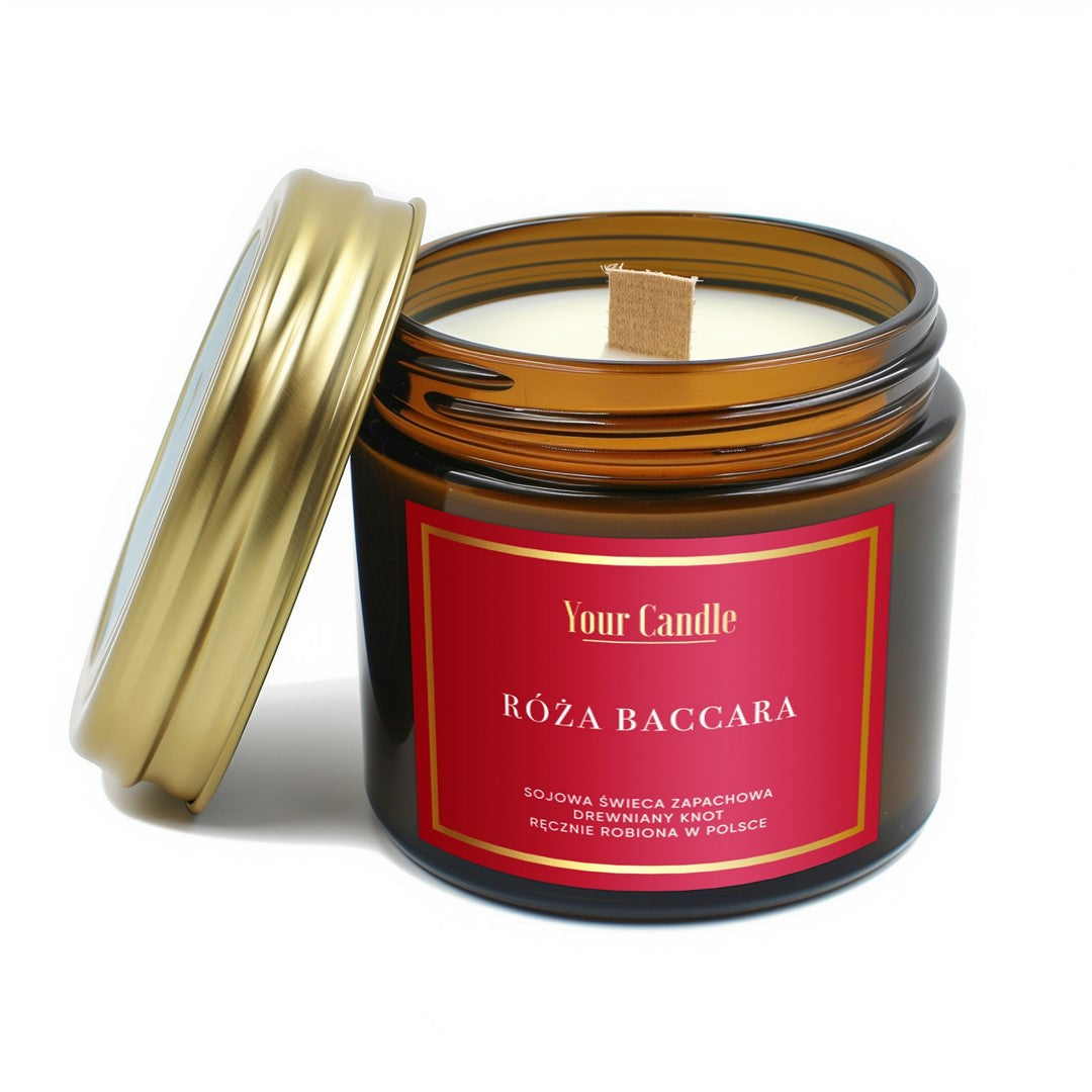 DUFTENDE SOJAKERZE MIT HOLZDOCHT ROSE BACCARA 120 ml – IHRE KERZE