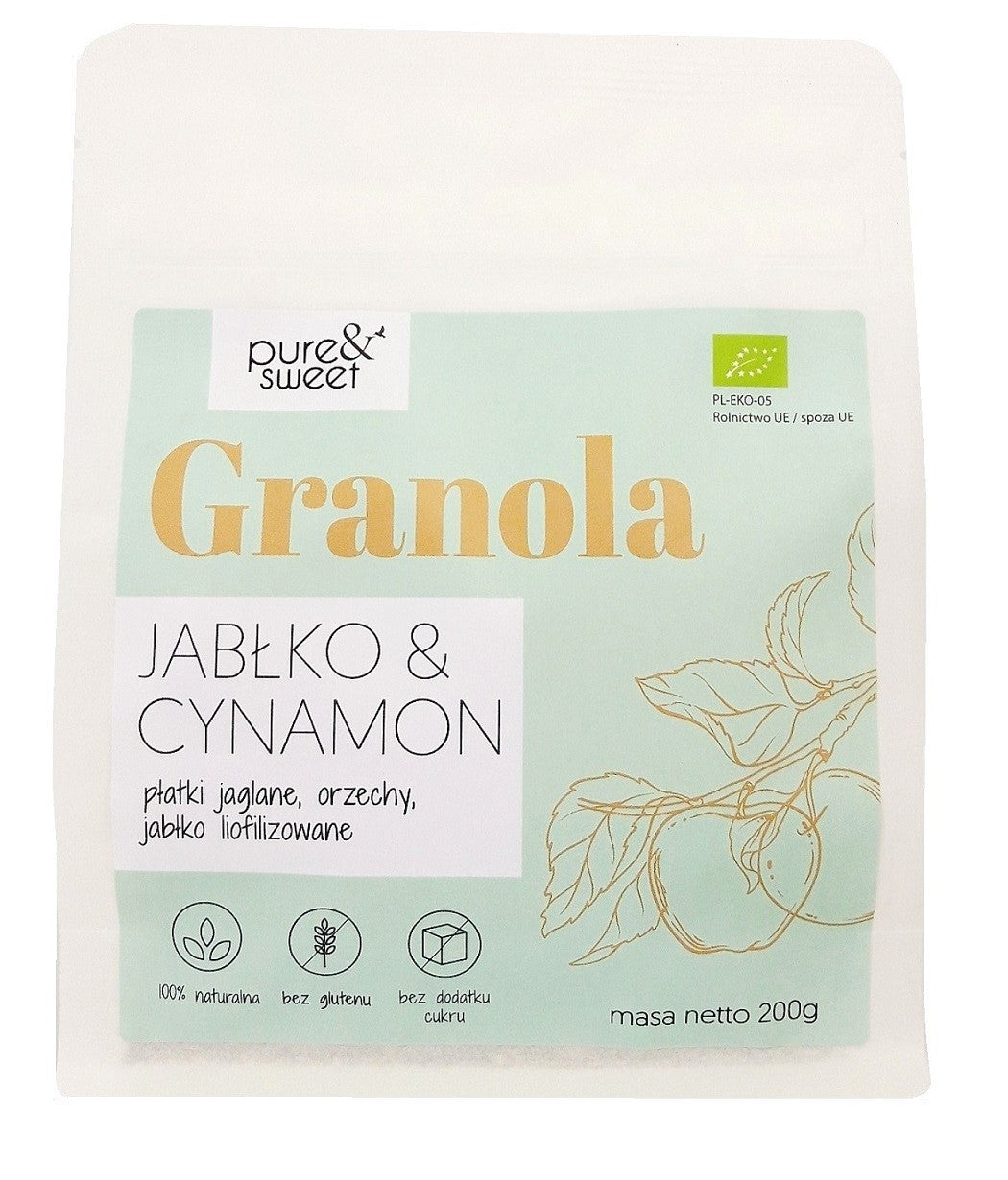 APFEL-ZIMT-GRANOLA OHNE ZUCKERZUSATZ, GLUTENFREI, BIO 200 g – REIN & SÜß