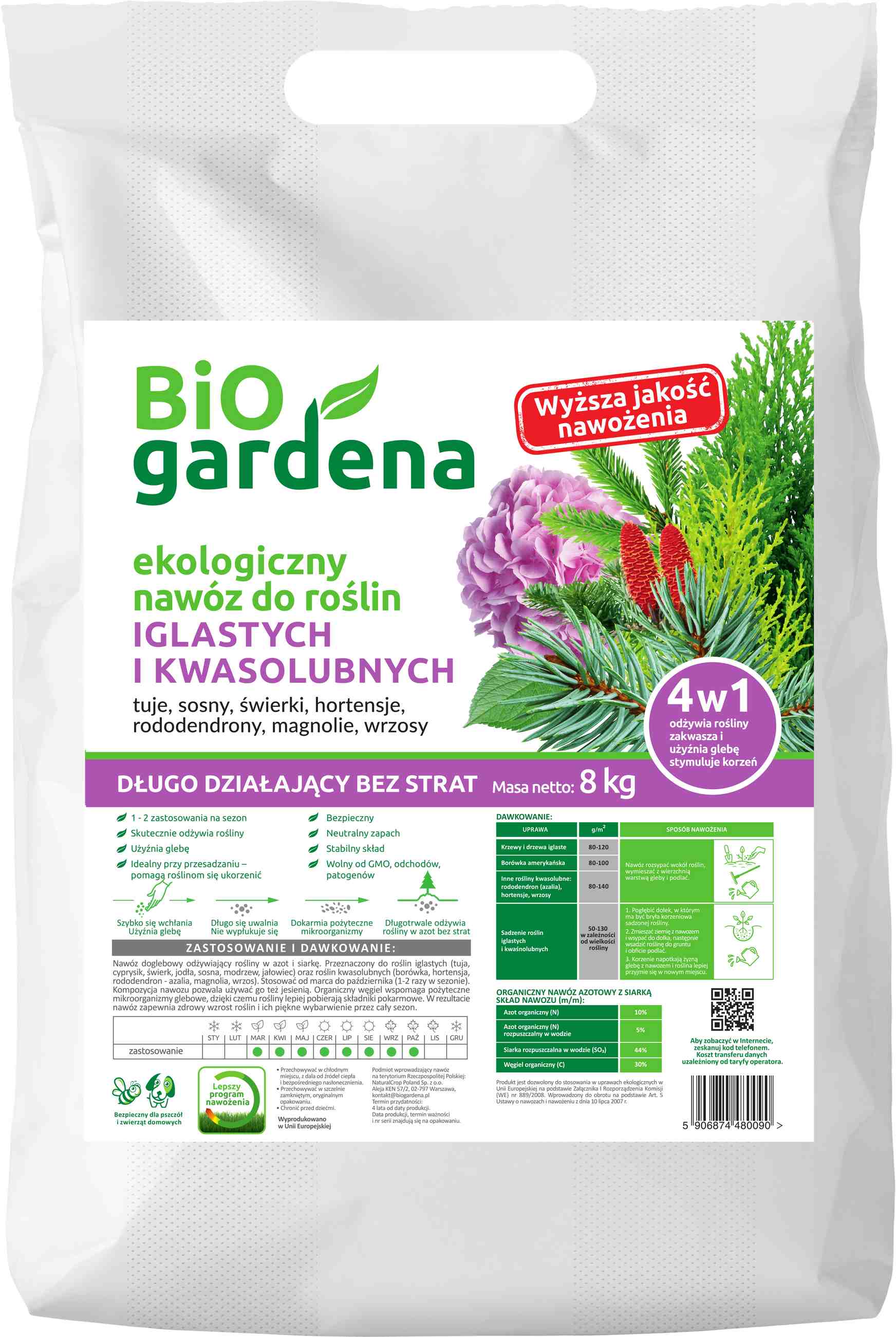 DÜNGER FÜR KONIFFERENZPFLANZEN ECO 8 kg - BIO GARDENA