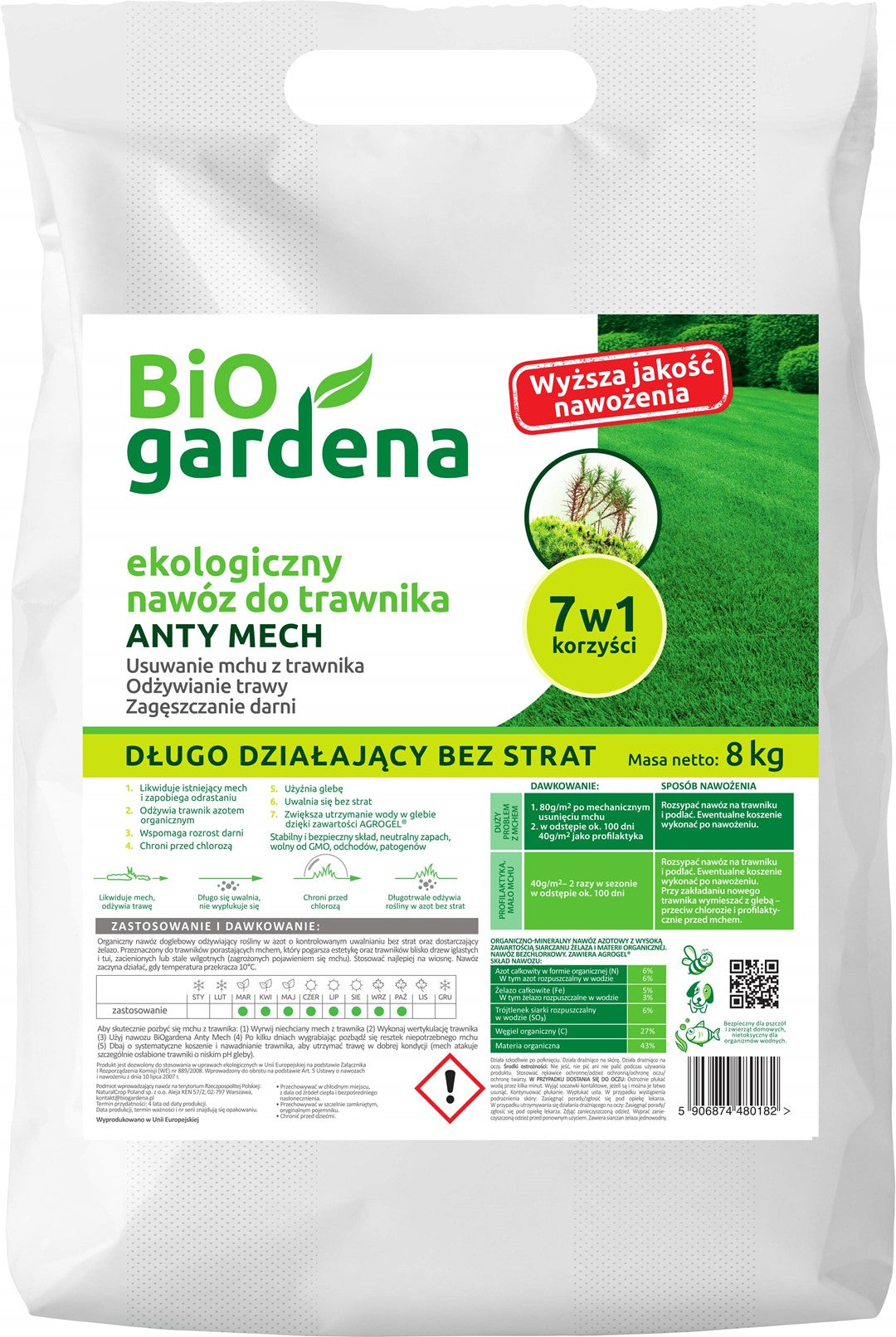 ANTI MOSS ÖKO-RASENDÜNGER 8 kg - BIO GARDENA