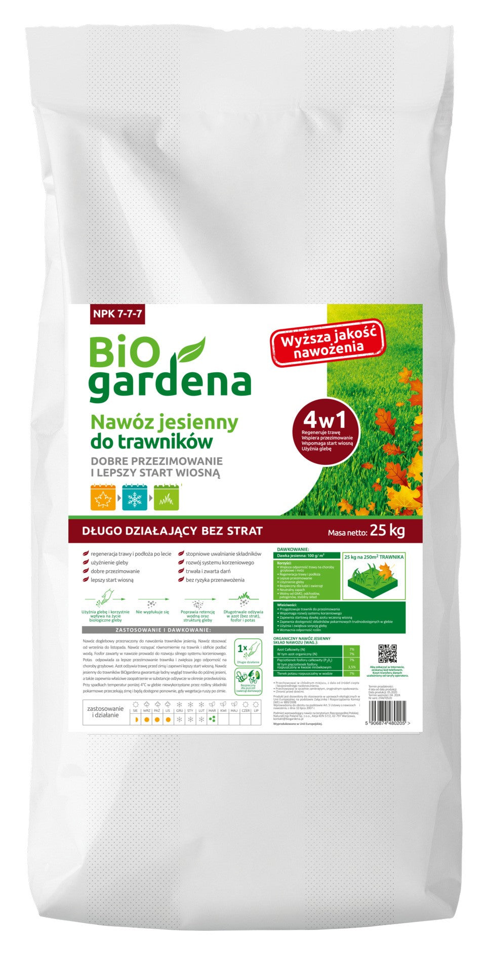HERBST ÖKO-RASENDÜNGER 25 kg - BIO GARDENA (SAISONPRODUKT)