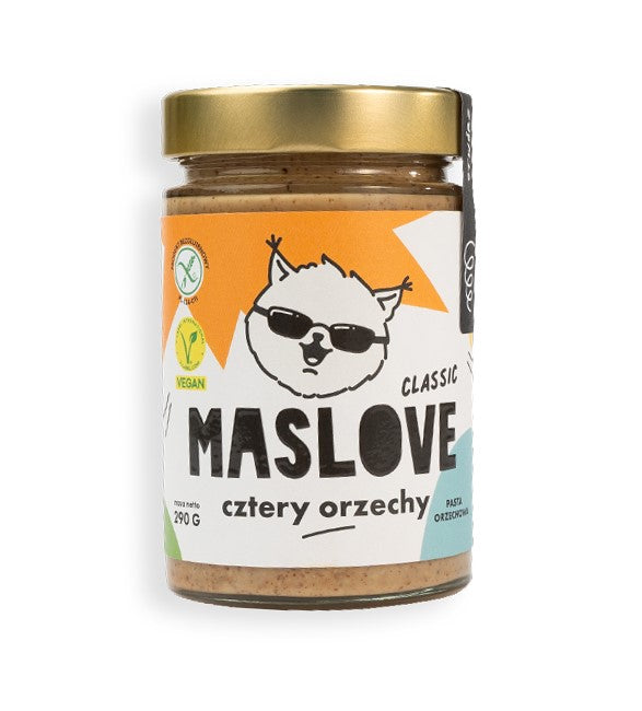 NUSSCREME-MISCHUNG (4 NÜSSE) KLASSISCH, GLUTENFREI 290 g - MASLOVE