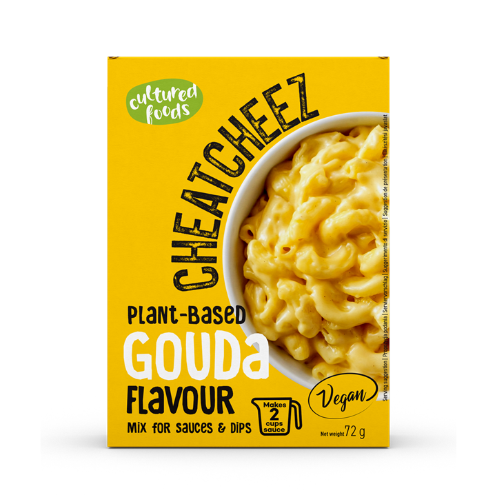 MISCHUNG FÜR VEGANE SAUCE ODER DIP MIT GOUDA-KÄSE-GESCHMACK, GLUTENFREI 72 g – KULTURIERTE LEBENSMITTEL