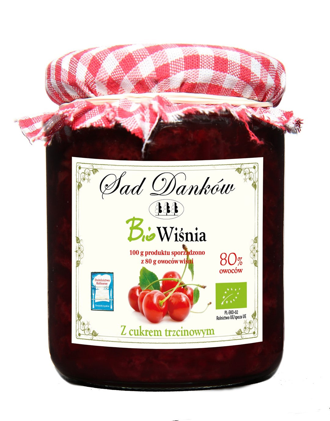 KIRSCHE 80 % MIT BIO-ROHRZUCKER 270 g - SAD DANKÓW