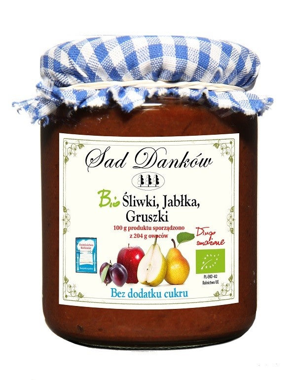 PFLAUME - APFEL - BIRNE OHNE ZUSATZ ZUCKER BIO 270 g - SAD DANKÓW