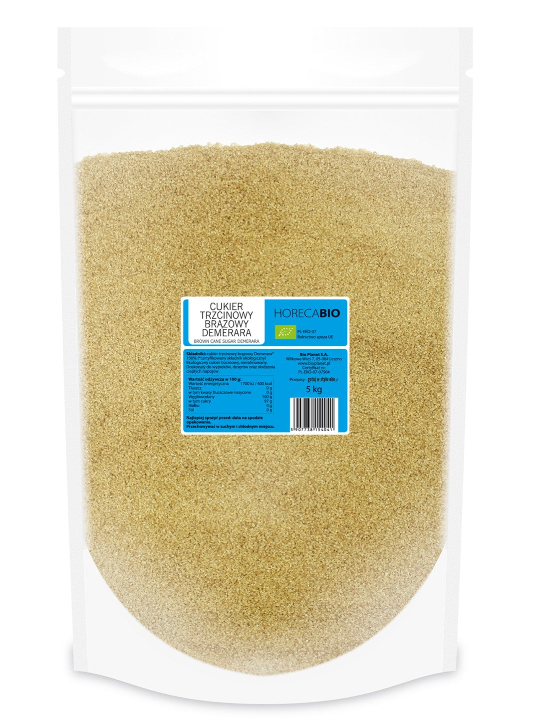 BRAUNER ROHRZUCKER DEMERARA BIO 5 kg - HORECA