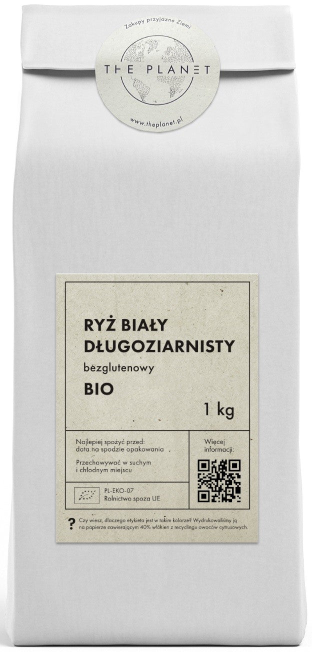 LANGKÖRNIGER WEISSER REIS, GLUTENFREI, BIO 1 kg - THE PLANET