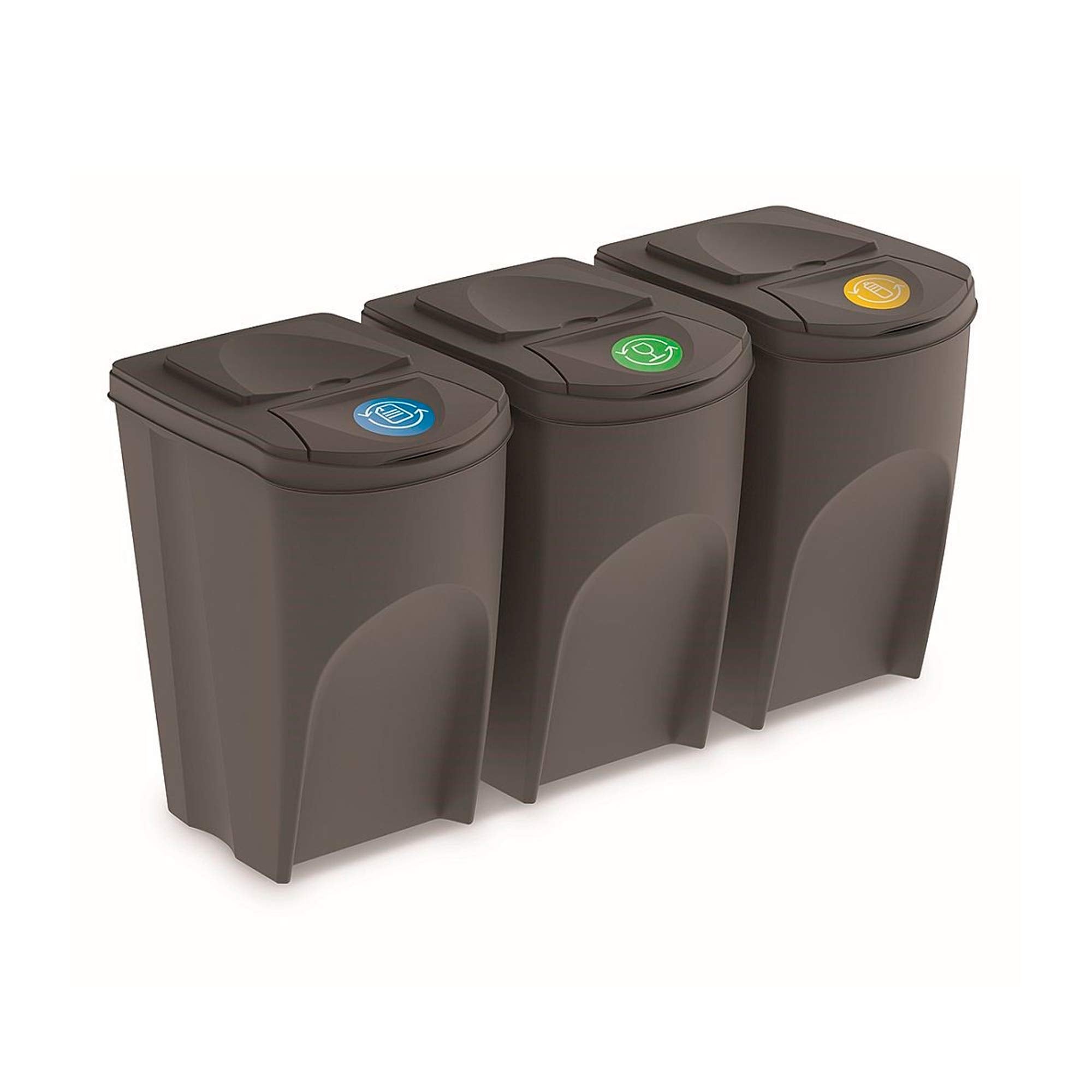 KEDEN SORTIBOX MÜLLBEHÄLTER 35L SET 3 – STEINGRAU