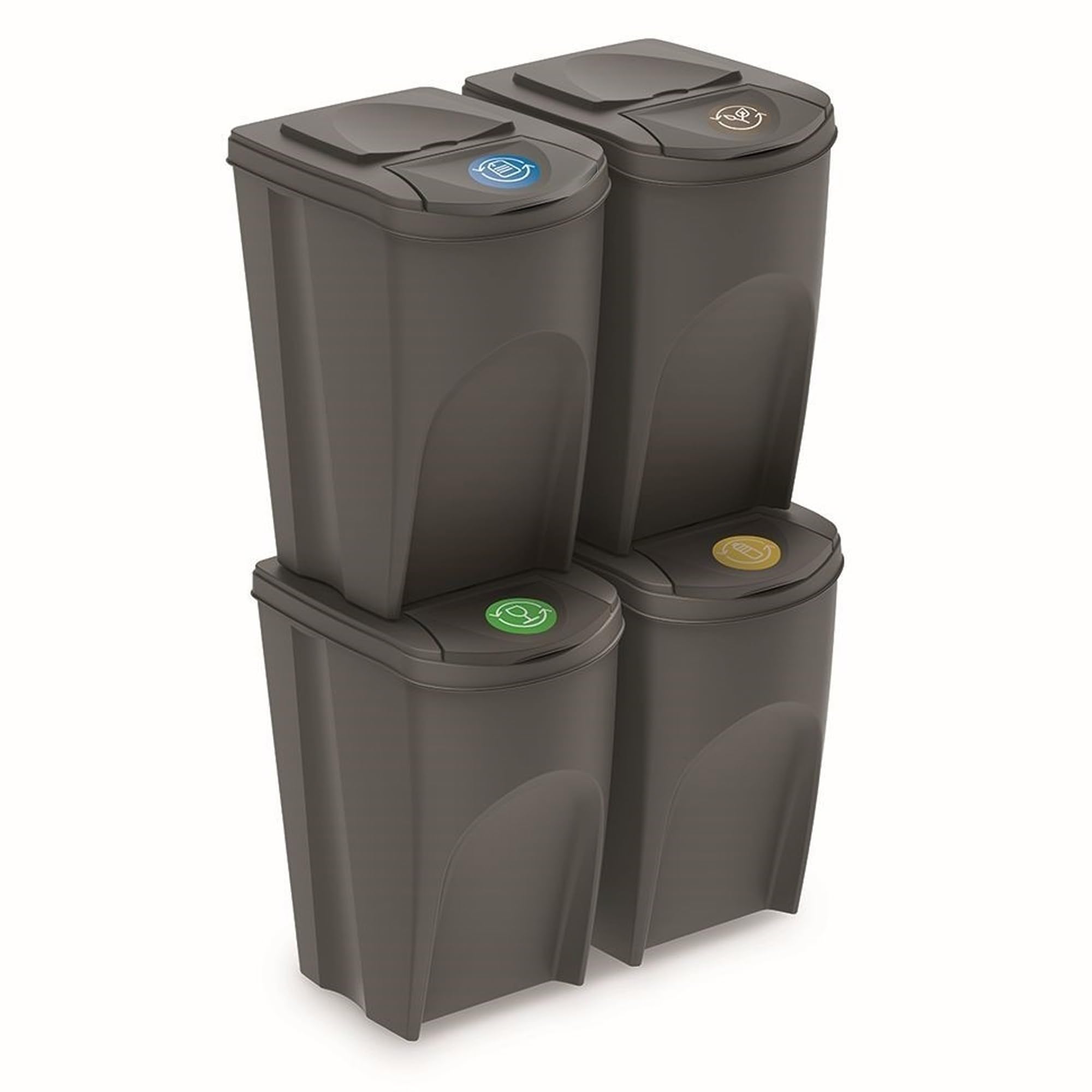 KEDEN SORTIBOX MÜLLBEHÄLTER 35L SET 4 – STEINGRAU