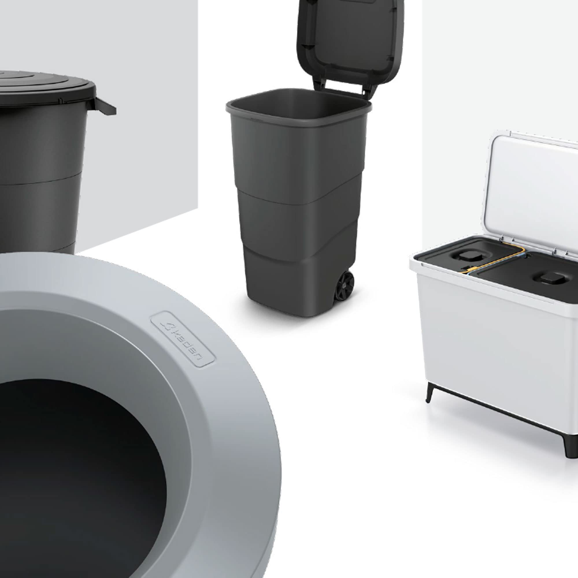 KEDEN COMPACTA Q 45L ABFALLBEHÄLTER – GLATTES GRAU