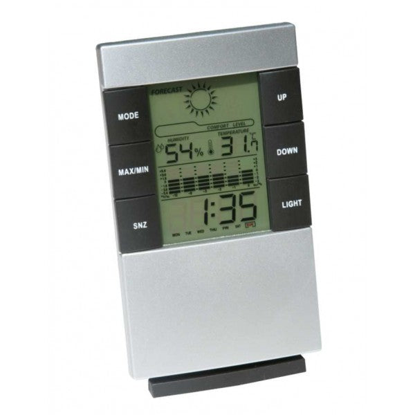 MULTIFUNKTIONALES THERMOMETER/HYGROMETER MIT UHR UND KALENDER