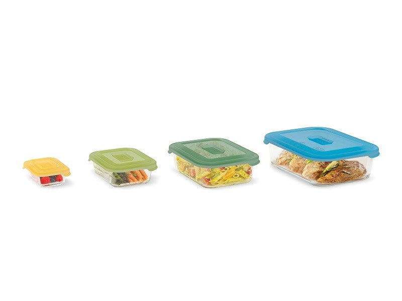 JOSEPH JOSEPH 4-teiliges Aufbewahungsbehälter Set aus Glas Nest Bunt