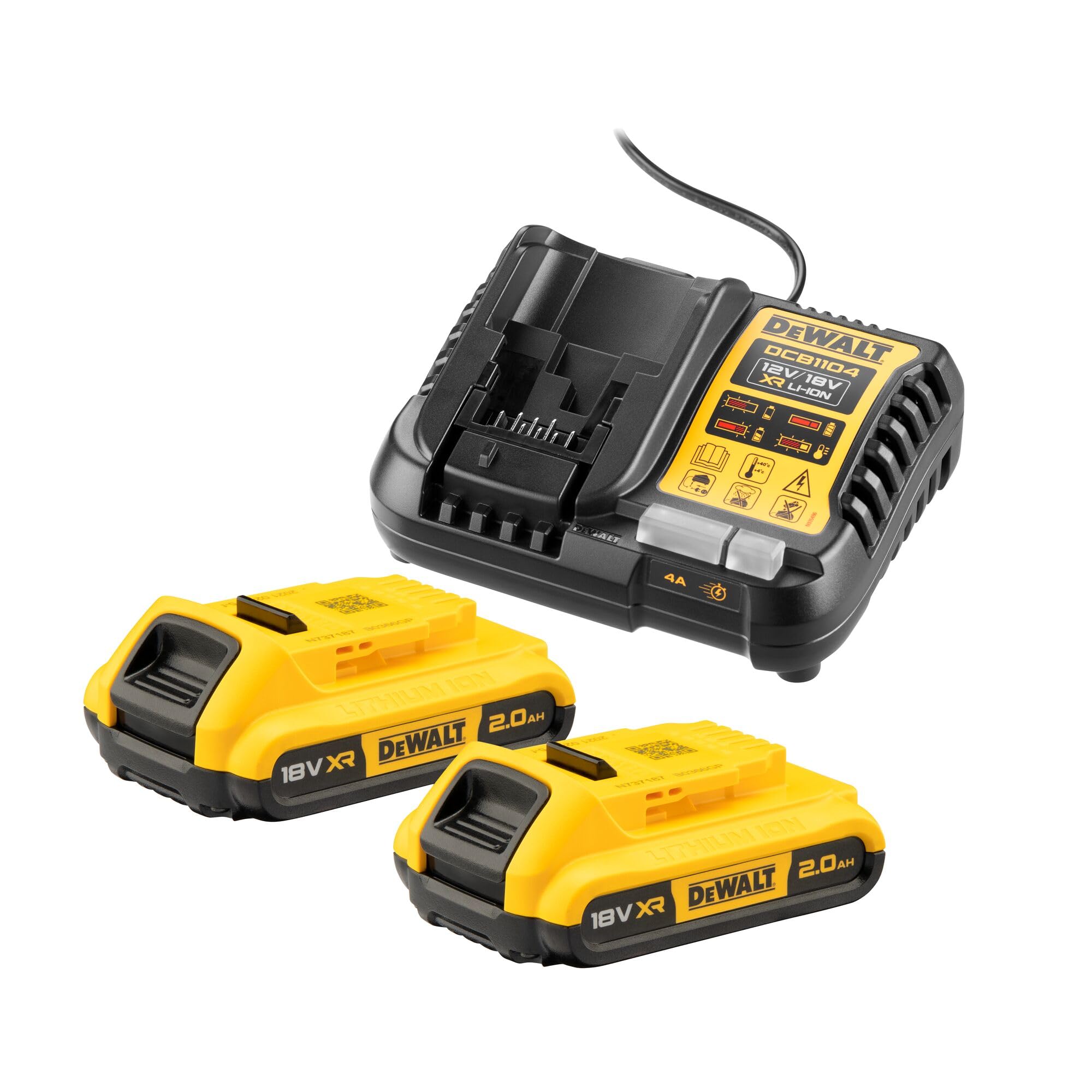 DEWALT LADEGERÄT DCB1104 +2x2,0Ah DCB1104D2