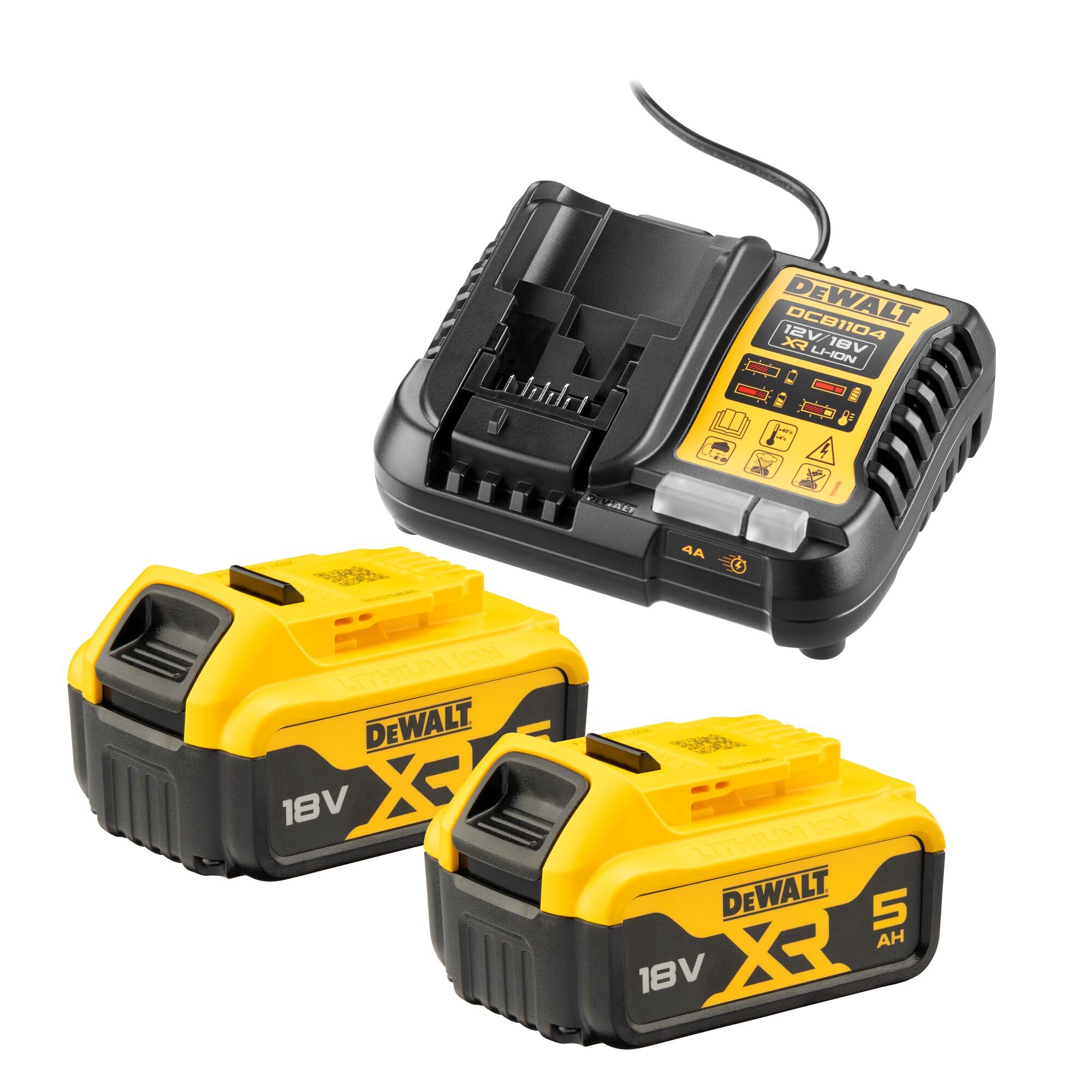 DEWALT-LADEGERÄT DCB1104 +2x5,0 Ah DCB1104P2