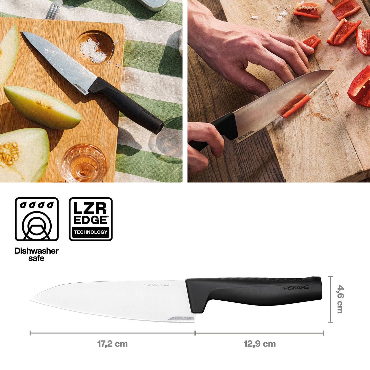FISKARS KOCHMESSER MITTLERER HARTER SCHNITT