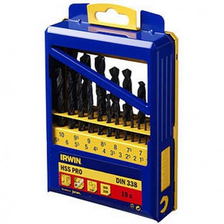IRWIN METALL-HSS-BOHRER DIN-338 SET 19-tlg. 1,0 - 10,0 mm alle 0,5 mm