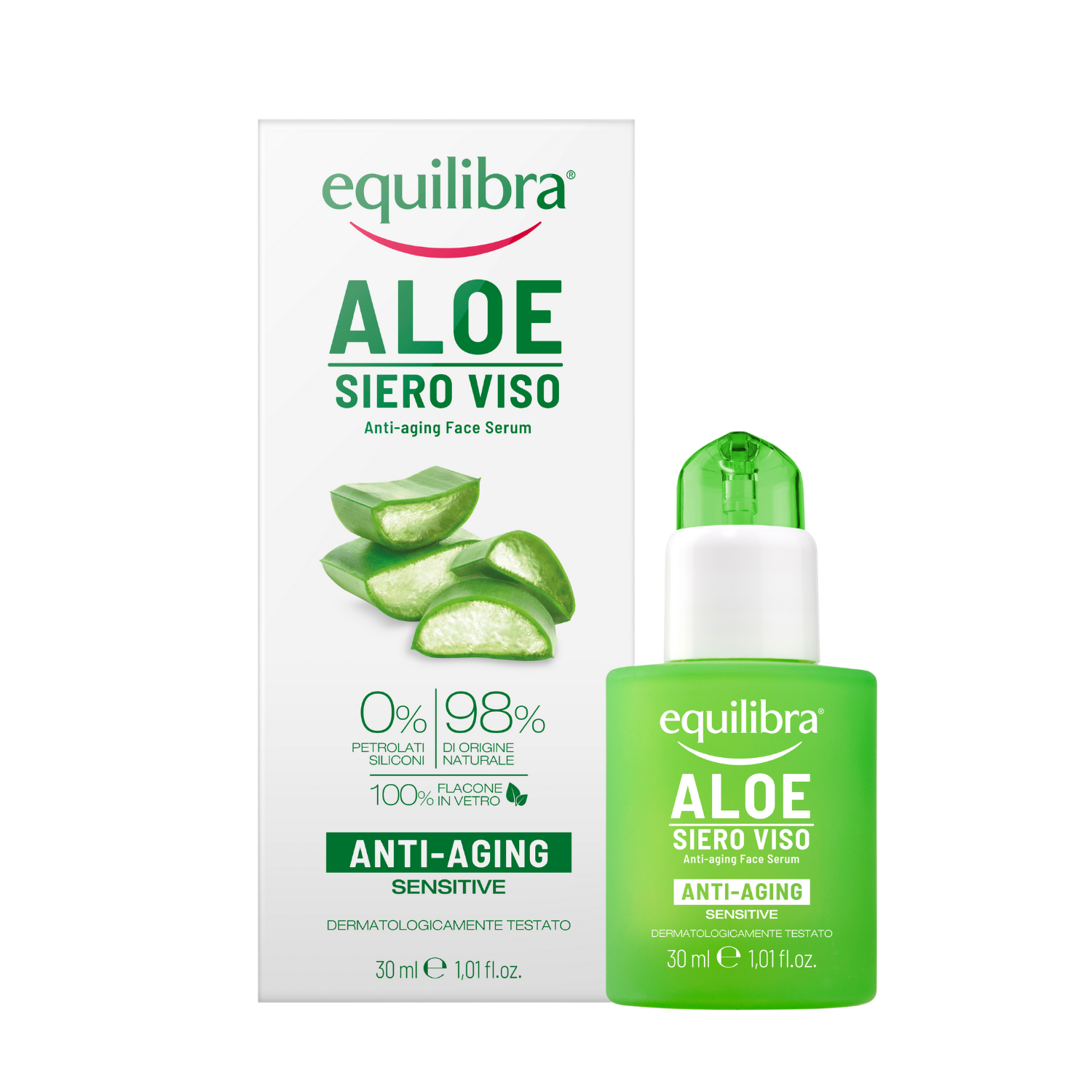 EQUILIBRA - Equilibra, Aloe Anti-Aging-Gesichtsserum mit Hyaluronsäure, 30 ml