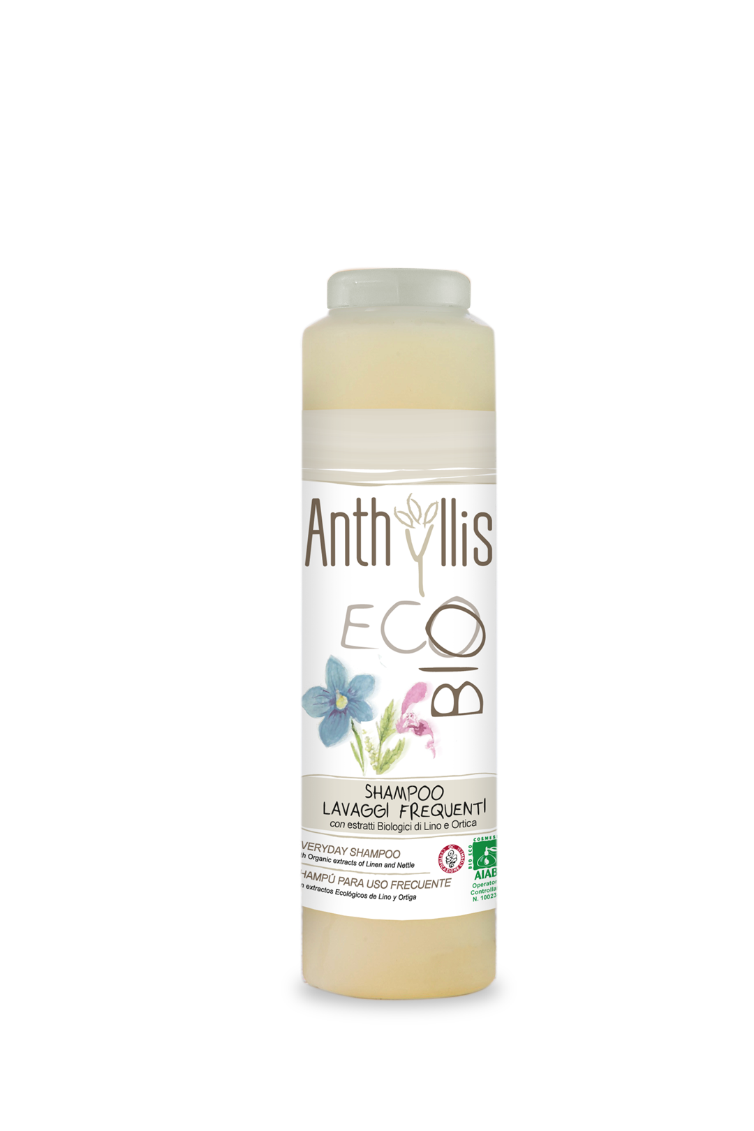 HAARSHAMPOO MIT LEINEN- UND BRENNNESSEL-EXTRAKT FÜR DEN TÄGLICHEN GEBRAUCH ECO 250 ml - ANTHYLLIS