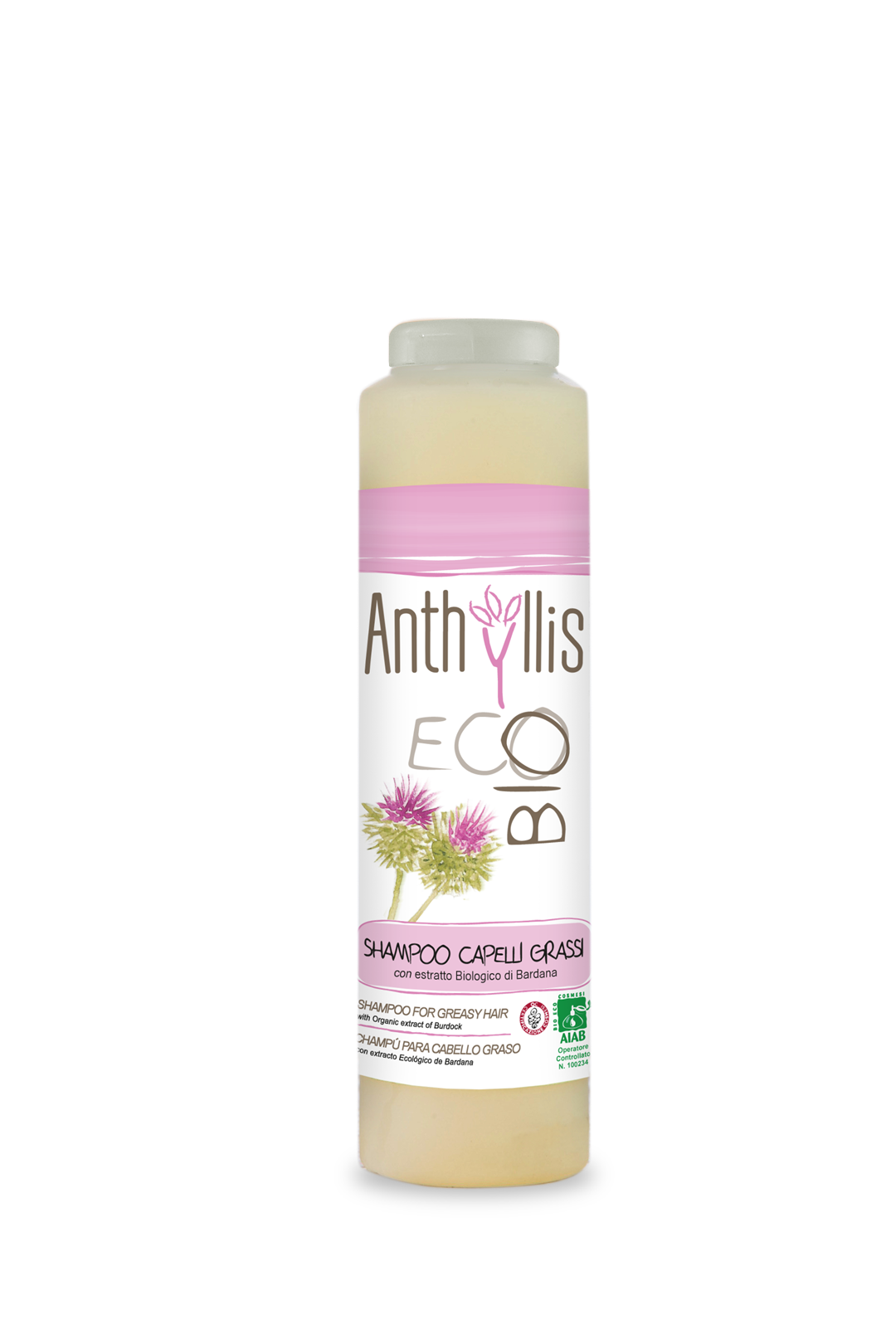 SHAMPOO MIT KLETTENEXTRAKT FÜR FETTIGES HAAR MIT SCHUPPEN ECO 250 ml - ANTHYLLIS