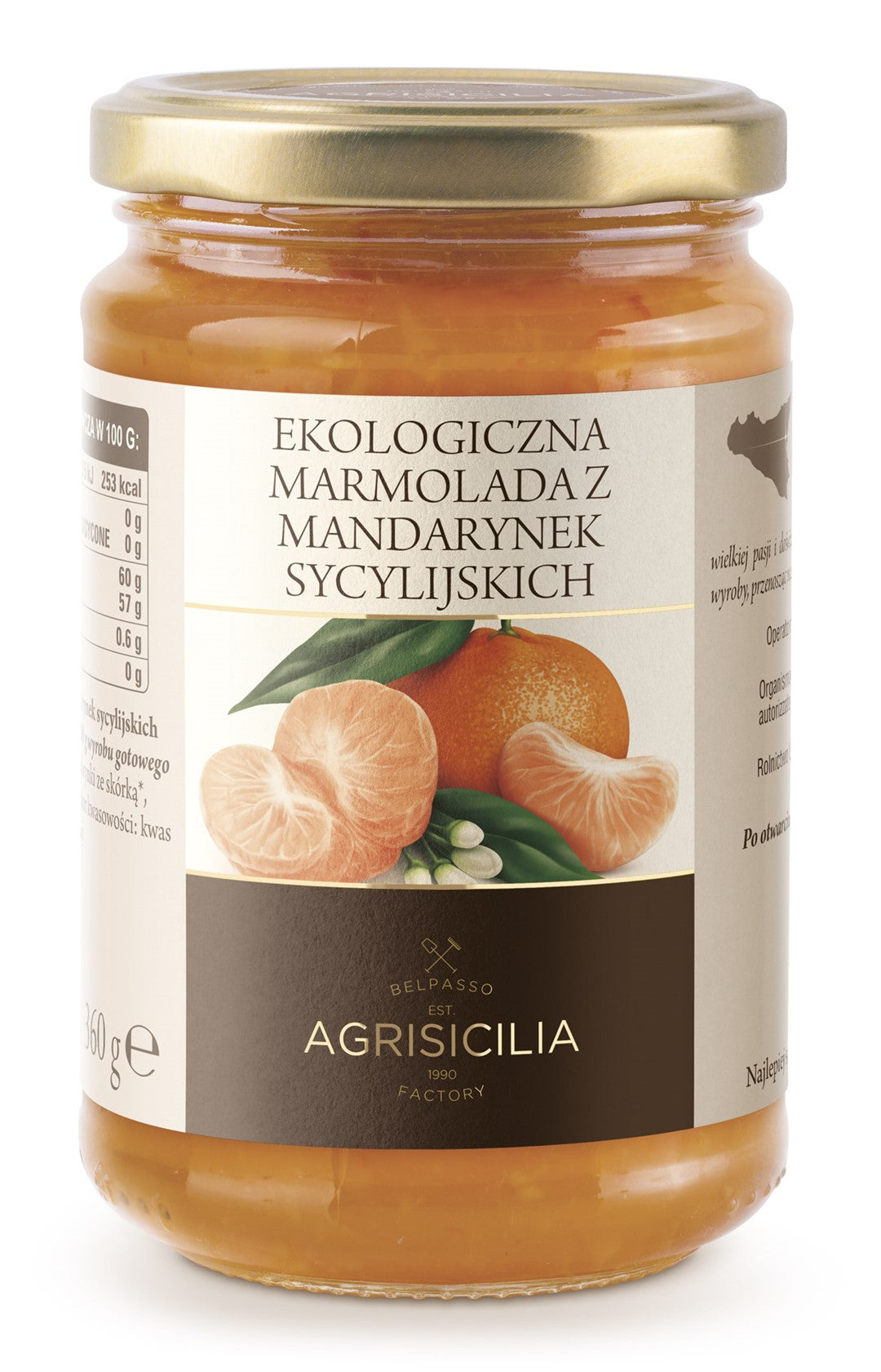 SIZILIANISCHE MANDARINENMARMELADE, BIO, 360 g - AGRISICILIA