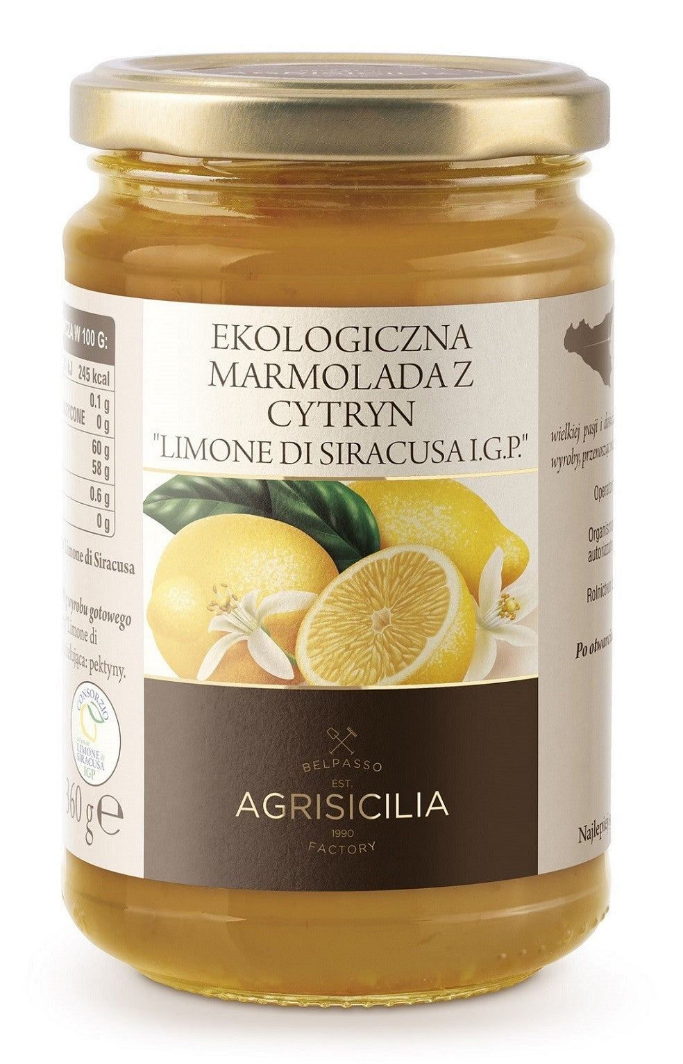 SIZILIANISCHE BIO-ZITRONENMARMELADE 360 g - AGRISICILIA