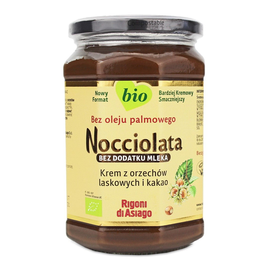 HASELNUSS-KAKAO-CREME OHNE MILCH, GLUTENFREI, BIO 650 g - RIGONI DI ASIAGO (NOCCIOLATA)