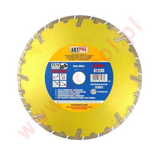 DIAMANTSCHEIBE 350 x 32/25,4/22,2 m SEGMENTIERT, SCHNELLES UND TIEFES SCHNEIDEN /AR