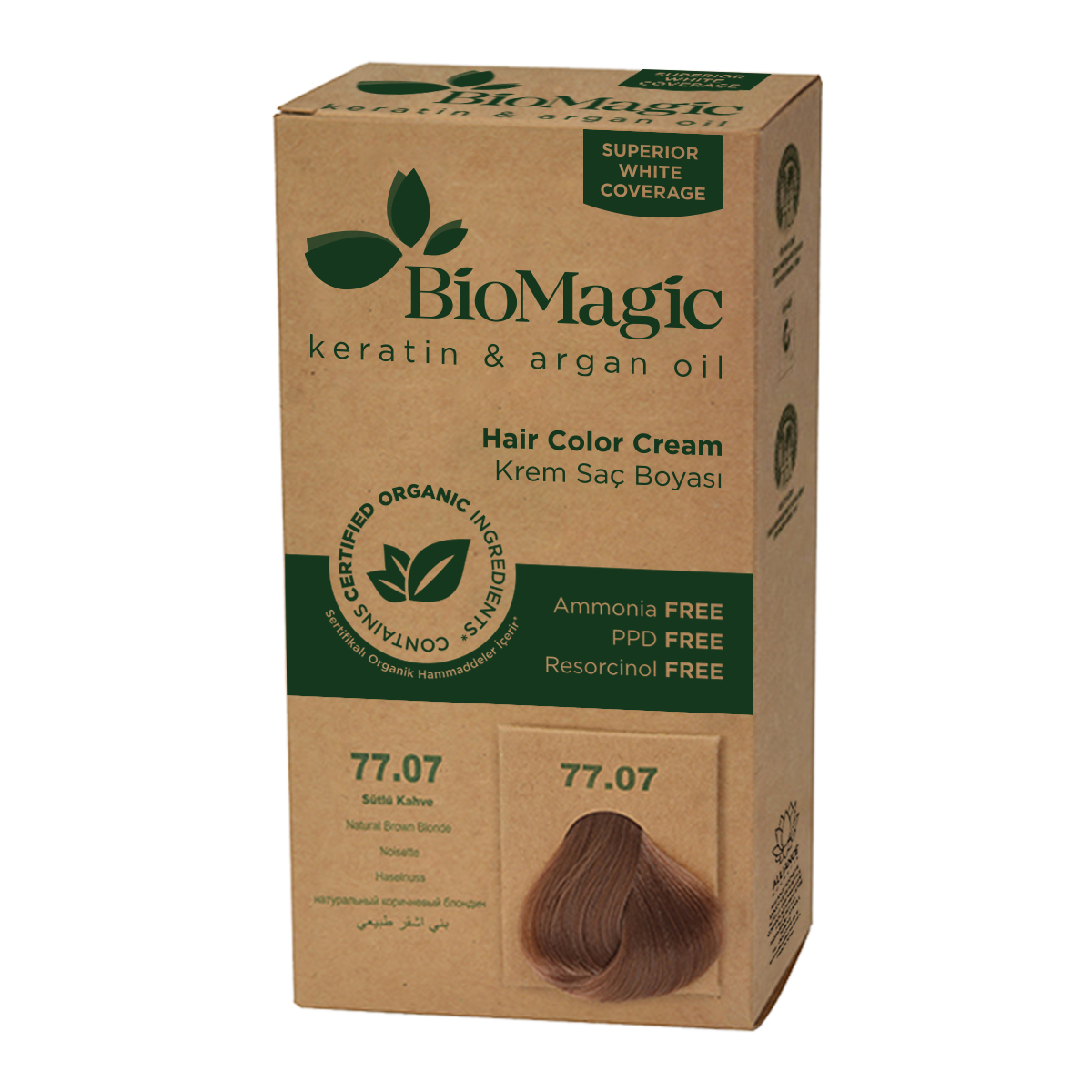 BRAUN-BLONDE HAARFÄRBE (77/07) 250 g – BIOMAGIC