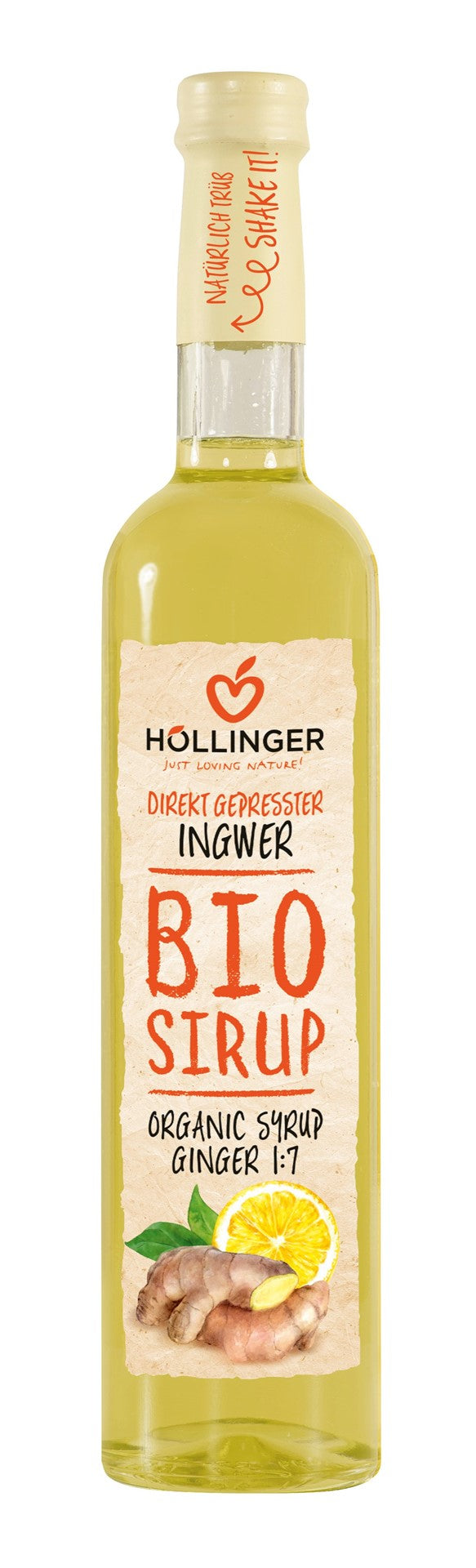 INGWER-ZITRONEN-BIO-SIRUP 500 ml - HOLLINGER